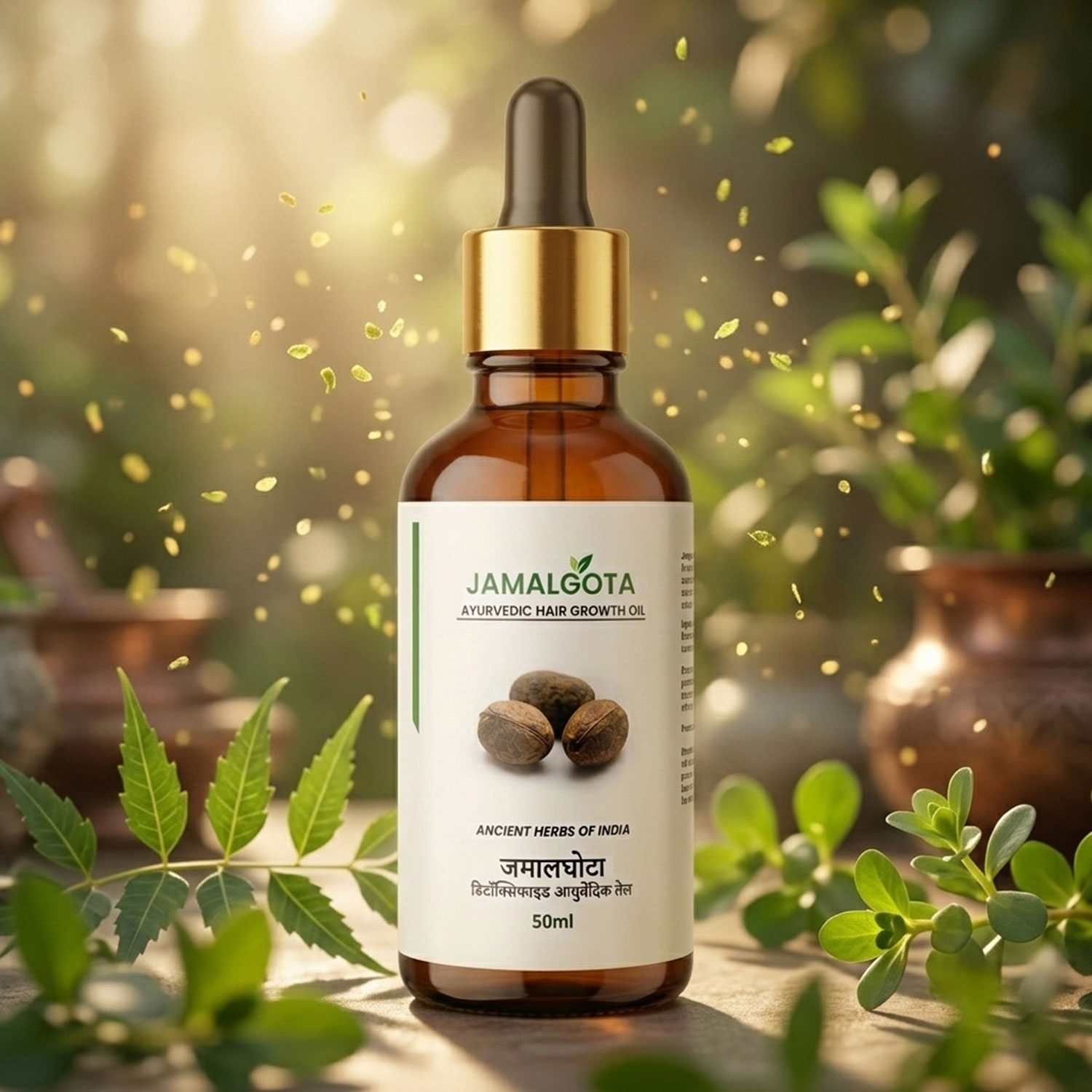 Jamalgota Detoxified Hair Growth Oil – Herbal Anti-Hair Fall & Scalp Nourishing Oil for Stronger, Thicker Hair Regrowth | Natural Ayurvedic Hair Treatment