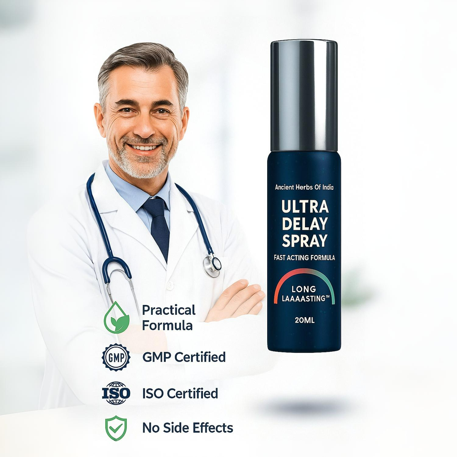 AA Ultra Delay Spray for Men – Gentle Desensitizing & Climate Control Formula for Extended Enjoyment | Non-Lidocaine Herbal Blend