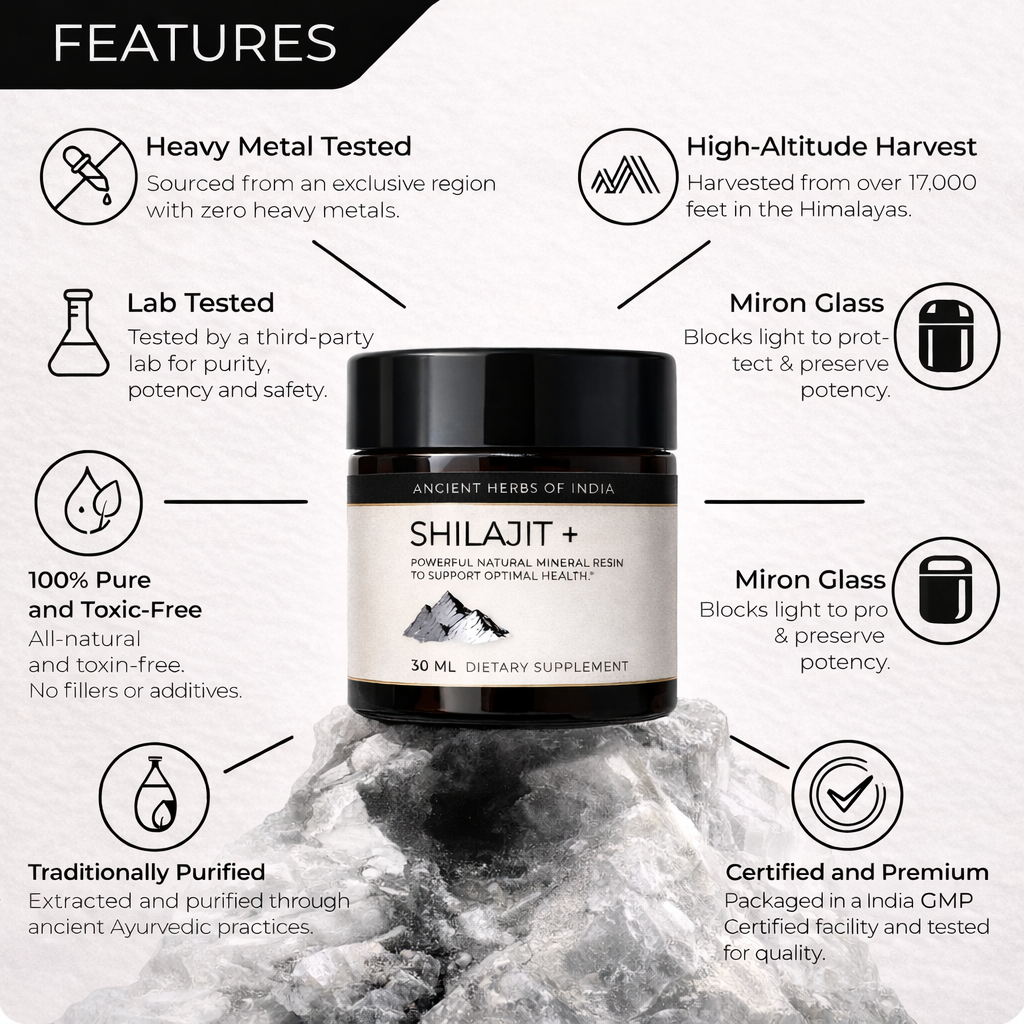 Pure Himalayan Shilajit+ Resin | Authentic Organic Golden Grade A | Rich in Fulvic Acid & Trace Minerals