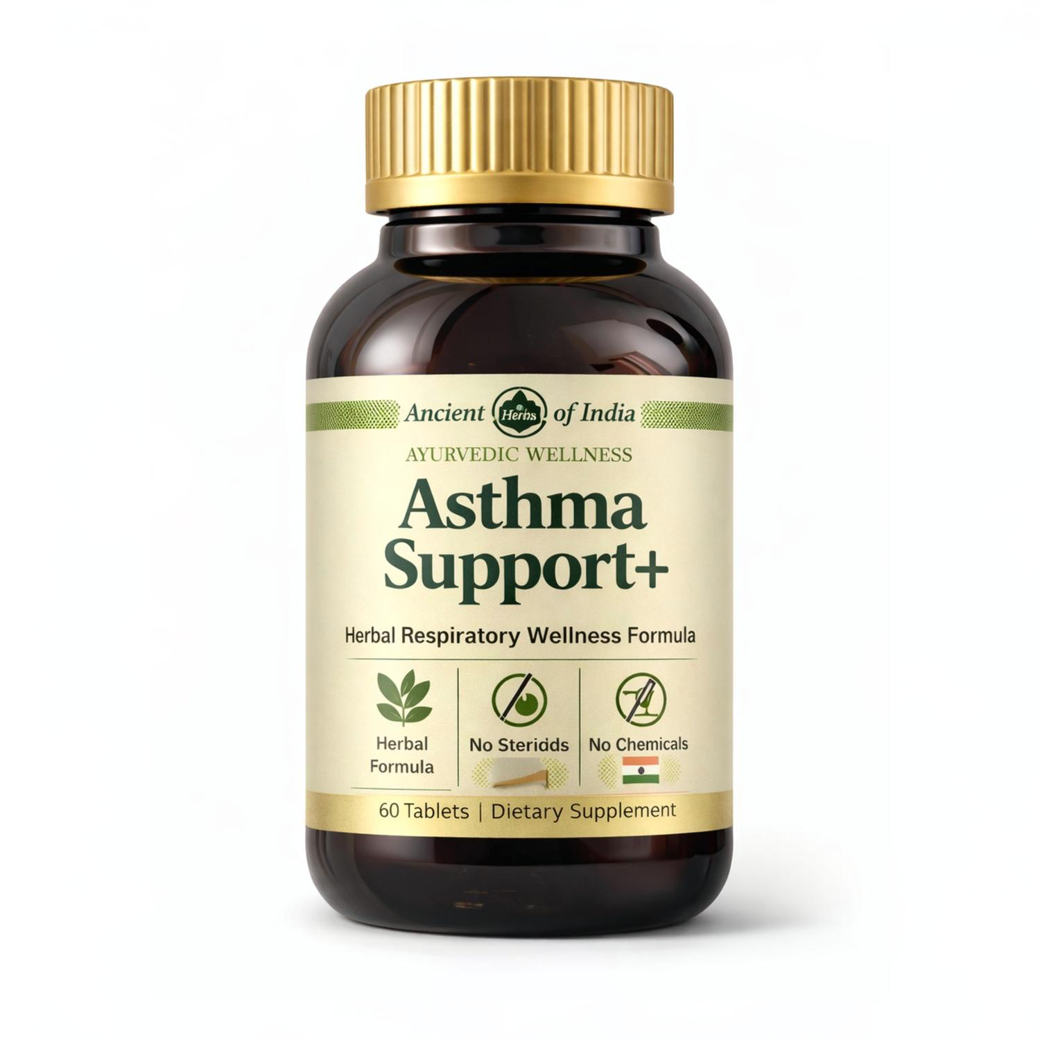 Asthma Support+ Herbal Respiratory Wellness Supplement – Natural Lung Support & Breathing Comfort Formula (Chewable Tablets)