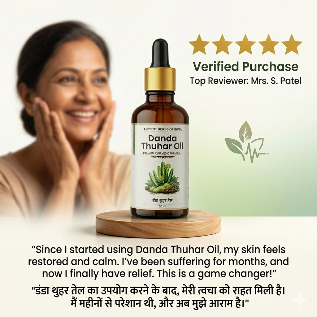 Danda Thuhar Psoriasis oil for scaly patches, Eczema and Psoriasis Treatment | दाद, खाज और खुजली का तेल