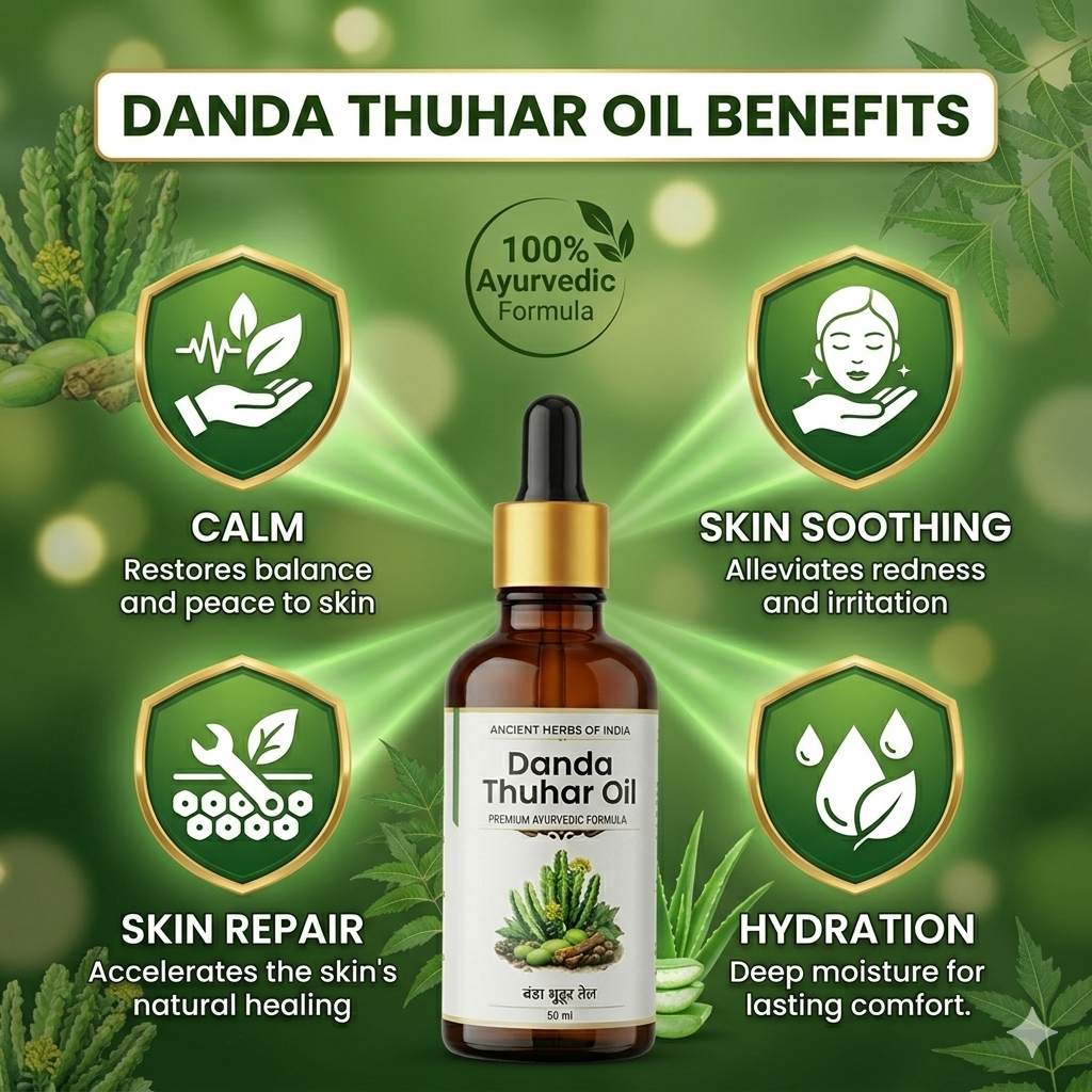 Danda Thuhar Psoriasis oil for scaly patches, Eczema and Psoriasis Treatment | दाद, खाज और खुजली का तेल